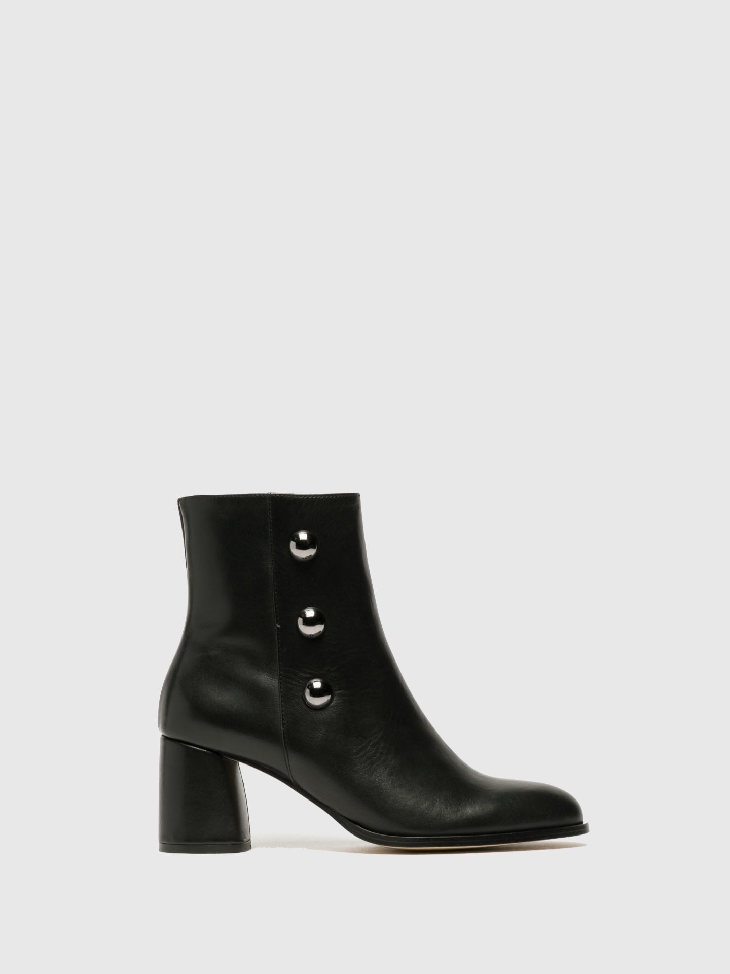 Sofia Costa Black Studded Ankle Boots